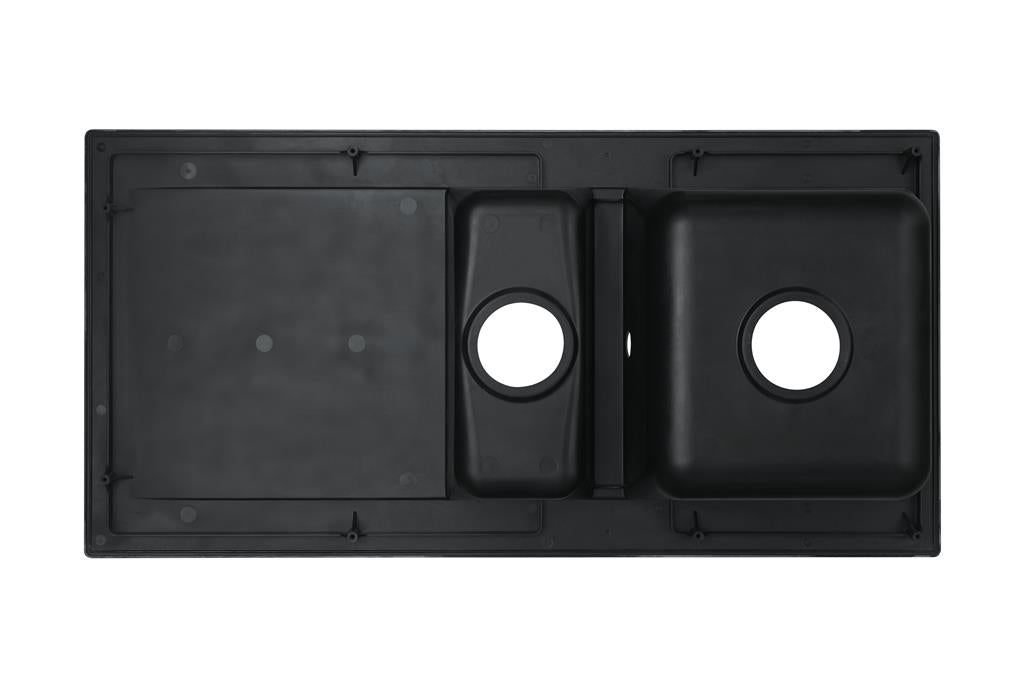 Liquida KAV150BL 1.5 Bowl Composite Reversible Black Kitchen Sink And Waste Kit